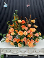 Arrangement floral de roses artificielles de luxe, centre de table en fleurs de soie pour mariage, événement, décoration de la maison, hôtel
