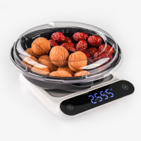 Aangepaste voedselveilige PET 2-compartimenten snackverpakking, transparant, milieuvriendelijk, recycleerbaar plastic doosje voor noten, fruit en groenten