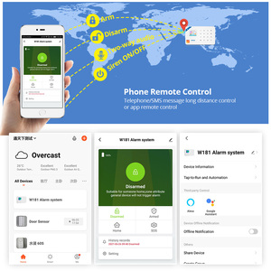 Système d'alarme Wifi <span class=keywords><strong>KERUI</strong></span> Glomarket, système d'alarme sans fil Wifi pour la maison, détecteur de fumée et d'incendie, écran tactile TFT, sécurité GSM, système d'alarme Tuya et caméra extérieure - Product Image 2