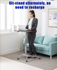 Pneumatik tinggi dapat diatur pengangkat Gas 0-90 sudut lipat meja samping tempat tidur kerja kantor bergerak meja berdiri - Product Image 4