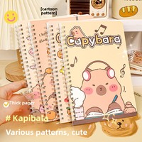 Carnet à spirale A5 mignon motif capybara, lignage horizontal, journal étudiant, journal de bureau – pour usage en classe, couverture en papier