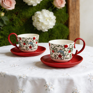 Vintage Style Pomegranate Ceramic <b>Tea</b> <b>Set</b> With <b>Pot</b> And Two Cups Heat Resisting For Couples <b>Tea</b> Time - Product Image 2