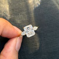 Bague de fiançailles et de mariage en or 18 carats pour homme et femme, avec diamant Moissanite VVS D