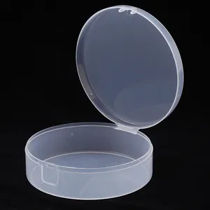 Großhandel 150g 150ml Polypropylen Kunststoff runden Glasbehälter mit klappbaren Klappdeckel Deckel für Geschenk, Handwerk, Schmuck
