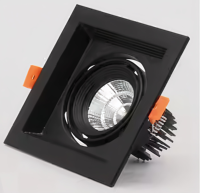 12W COB LED Downlight Plafonnier Moderne Tête Unique Carré Encastré Corps En Aluminium avec Angle Réglable Pot Lumières Spot Light