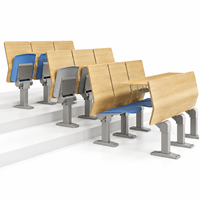Chaise d'auditorium pour salle de conférence avec tablette d'écriture pliable et porte-gobelet en tissu
