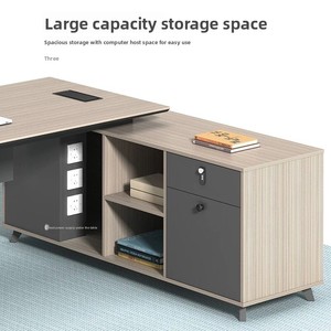 Ensemble de bureau <span class=keywords><strong>et</strong></span> chaise de direction en PVC, style minimaliste moderne, pour usage commercial - Product Image 3