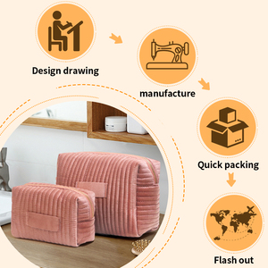 Borse cosmetiche da viaggio personalizzabili in velluto, borse da toilette con cerniera, semplici e alla moda, facili da trasportare <span class=keywords><strong>insieme</strong></span> - Product Image 6