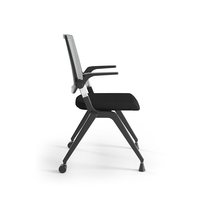 Chaise de conférence pliable avec tablette d'écriture amovible, en nylon, pour hôpital/école/hôtel, roulettes universelles fixes/mobiles