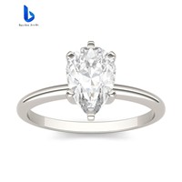 925 Sterling Silber Feiner Schmuck Funkelnde Trendige Luxus Moissanit-Ringe Party Zarte Hochzeits-Verlobungsringe für Damen