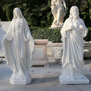 Sagrado Corazón de Jesús y María de Mármol a Tamaño Real para Exteriores en Venta SH-R030 Sagrado Corazón de Jesús a Tamaño Real SH-R030 - Product Image 1