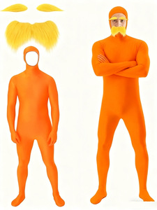 Disfraz de Poliéster Naranja Unisex para Adultos XJ para Disfraces de TV/Películas con Barba y Cejas Amarillas, Traje para Fiesta de Halloween - Product Image 6