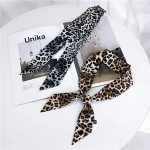 Saco de encadernação do leopardo impressão lenço pequeno feminino embrulhado alça fita pequena pulseira novo estilo
