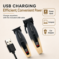Meistverkaufter Wiederaufladbarer USB-Keramik-Barttrimmer, Kabellos, Mehrere Geschwindigkeiten, Tragbar für Reisen, Elektrischer Barttrimmer für Männer