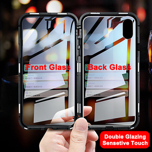 Étui de téléphone en verre trempé à adsorption magnétique 360° pour 17 16 15 14 13 <span class=keywords><strong>PRO</strong></span> <span class=keywords><strong>MAX</strong></span>, étui de téléphone portable transparent - Product Image 2