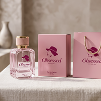 Vente flash - Flacon de parfum carré 30 ml, flacon de parfum 50 ml, 100 ml, flacon de parfum rose avec boîte et couvercle