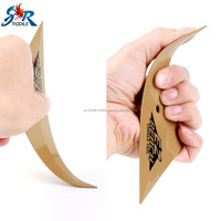 Raclette triangulaire dorée en PP pour l'installation d'autocollants de carrosserie et de films teintés, outil de décapage de coins pour vitres de voiture