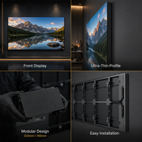 Mur vidéo LED micro intérieur P0.6-P2.0 sans soudure, écran 4K 8K Ultra HD pour cinéma maison, salle de réunion, exposition