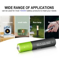 IILEER 10440 Batterie rechargeable universelle Li-ion 666 mWh 3,7 volts 180 mAh, longue durée de vie, batteries numériques avec câble de charge