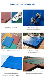 Baldosas de caucho EPDM ecológicas, certificadas ISO, suaves, antideslizantes, antienvejecimiento, inodoras, para suelos de seguridad en parques infantiles y escuelas. - Product Image 6
