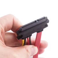 SATA7 + 15 22Pin Serial SATA Cable de alimentación de datos Conector de extensión de ángulo recto para computadoras HDD SSD de 2,5 ''3,5''