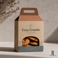 Boîte à biscuits écologique personnalisée avec logo imprimé pour la vente à emporter de pâtisseries