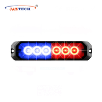 Luz LED estroboscópica para coche, luz de superficie de rejilla intermitente, bonita, advertencia, rojo y azul