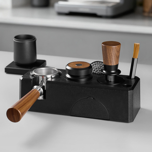 BANLEE 51/53/58mm Tasseur à café auto-nivelant à ressort avec poignée en noyer et base en acier inoxydable pour presse à expresso - Product Image 6