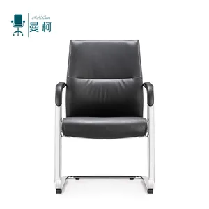 wood shell black leather high back swivel executive office leather chair foshan reception chairs