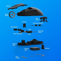 Souris de jeu sans fil ultra-légère HJSDZHI M3 55g, trois modes, PAW3311, 12000 DPI, batterie 40H pour PC portable