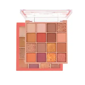 Paleta de sombra de olho com 16 cores, paleta de sombra personalizada de qualidade estável com glitter, maquiagem diária, à prova d'água, paleta de sombra