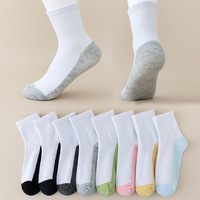 Chaussettes légères mi-mollet pour garçons, chaussettes blanches pour uniforme scolaire, fines, en polyester respirant, printemps-été, lot pour enfants