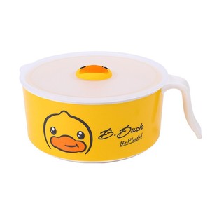 B.Duck Bowl With Lid And Handle 500Ml For Children Cartoon Design Bpa Free Food Grade Melamine - Product Image 1
