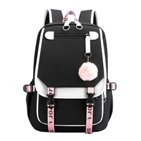 Sac à dos multi-couches simple à motif de dessin animé, imperméable, de style coréen, décontracté, pour l'école, en plein air, 20-35L