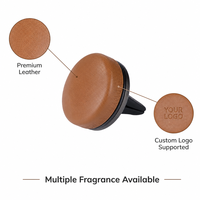 Diffuseur d'air de luxe en cuir et alliage de zinc pour voiture - Parfum longue durée, évaporation naturelle, coffret cadeau moderne, purificateur d'air TopOne