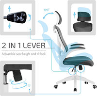 Chaise de bureau ergonomique haut de gamme avec dossier en maille respirante, design moderne, accoudoirs fixes, hauteur réglable, nouvelle collection pour le bureau à domicile