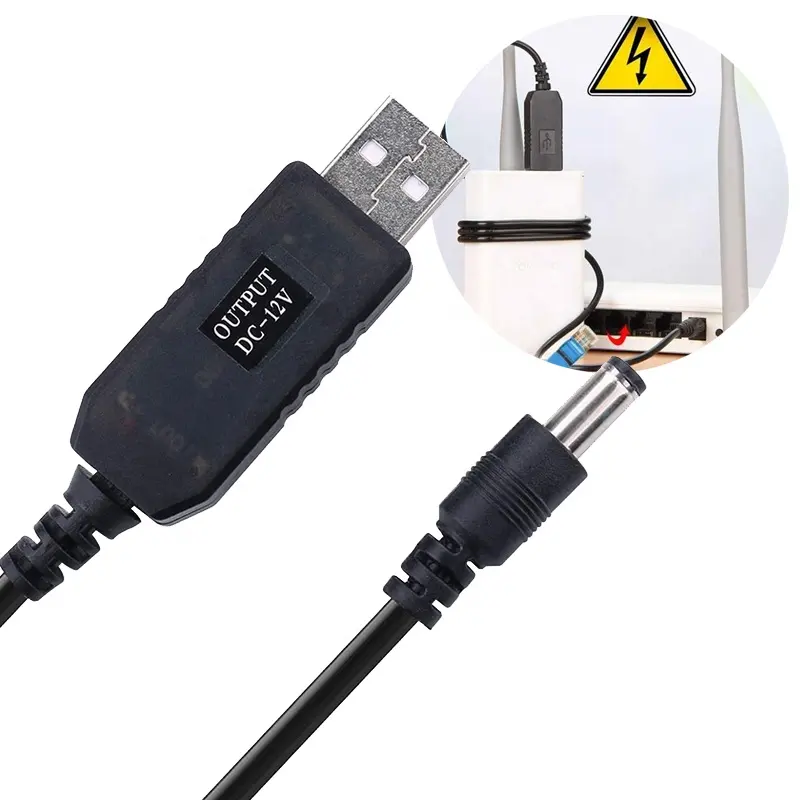 USB 5V To 12V Cable Power 5.5X2.1 Mm DC 5V To 12V USB Cable