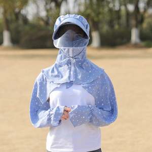 Gorras de malla de verano al por mayor con máscara facial con cremallera, chales transpirables de manga larga, gorras de sol informales para ciclismo, pesca y equitación, gafas - Product Image 5