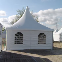 Tente Pagode Grande Taille en Alliage d'Aluminium pour Événements, Chapiteau Blanc en PVC Type Église avec Armature Droite pour Utilisation Intérieure/Extérieure