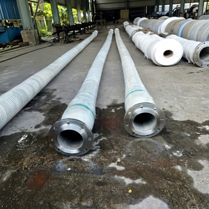 Water <b>Rubber</b> Suction <b>hose</b> OD Ceramic Wool Fiber Braid Reinforced PVC <b>Hose</b> With Flange Ends For Industrial Use - Product Image 1