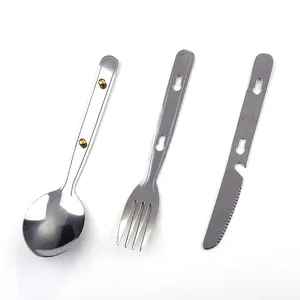 Dã Ngoại Flatware Set Đa Chức Năng Cắm Trại Dao Kéo Công Cụ Thép Không Gỉ Cắm Trại Thiết Lập Dao Kéo Cho Đi Bộ Đường Dài, Các Chuyến Đi Đường