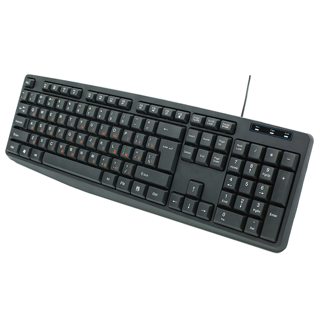 VCOM Manufacturer Wired USB Computer Keyboard with Customized Language English French Arabic
