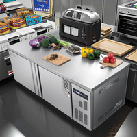 Réfrigérateur sous comptoir ultra-grande capacité, 2 portes, en acier inoxydable, avec plan de travail réfrigéré – Vente chaude