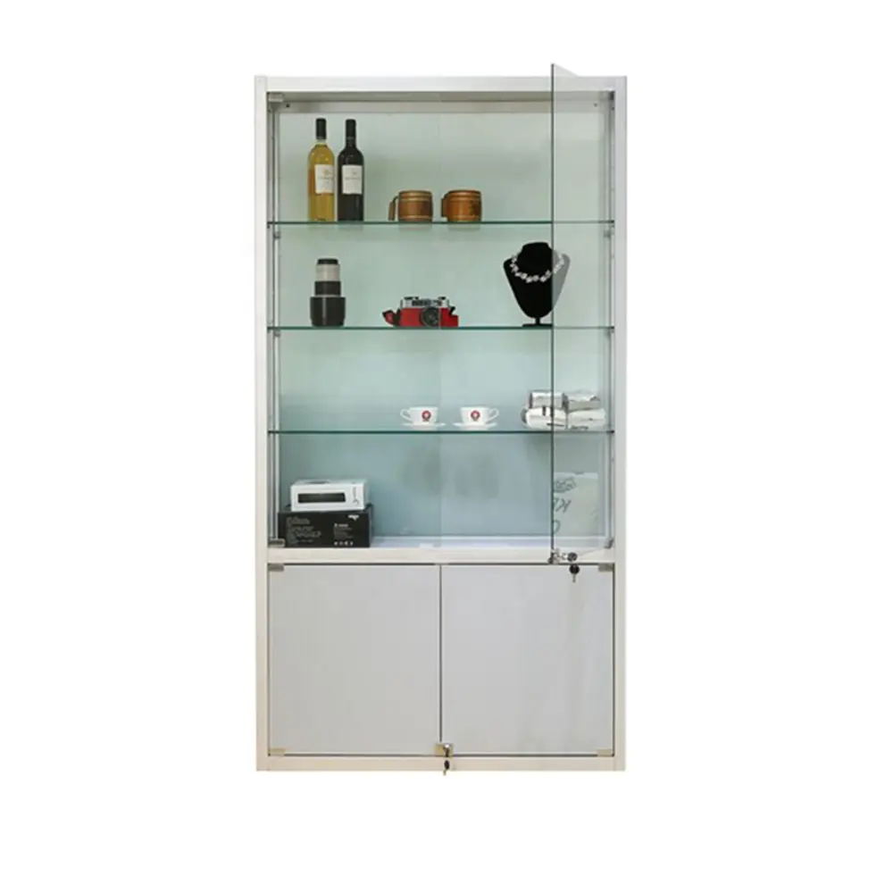 Used display cabinet with glass doors with led lights