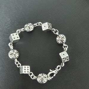 Bracciale con ciondolo a croce e dado in stile punk vintage, placcato spesso, per <span class=keywords><strong>uomo</strong></span> e donna, design classico - Product Image 5