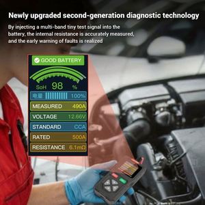 2026 New Car Battery Tester 12-24V Battery Test Cranking Test Charging Test with 1 Year Warranty for Universal <b>Vehicles</b> - Product Image 5