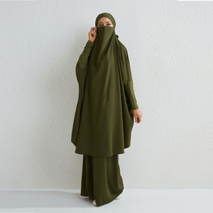 イスラム教徒のセットラマダンヒジャブドレスマキシスカートエスニック謙虚な祈りのドレス女性ジルバブカフタンイスラム教徒のアバヤドバイローブカフタン - Product Image 5