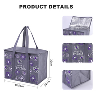 Sac isotherme portable réutilisable en non-tissé avec doublure intérieure en aluminium pour une excellente isolation thermique
