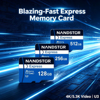 Carte mémoire express haute vitesse Nandstor, prix d'usine, 64 Go, 256 Go, 512 Go, grande capacité, A2 U3, carte TF, fabrication directe, personnalisable