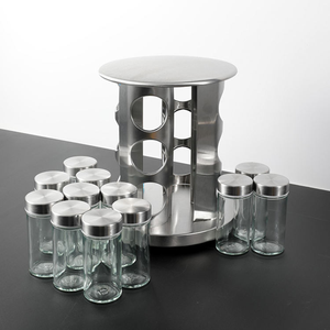 360 gradi rotanti barattoli di spezie armadietto di stoccaggio in metallo da cucina Rack erba strumento contenitore per organizzazione efficiente - Product Image 1